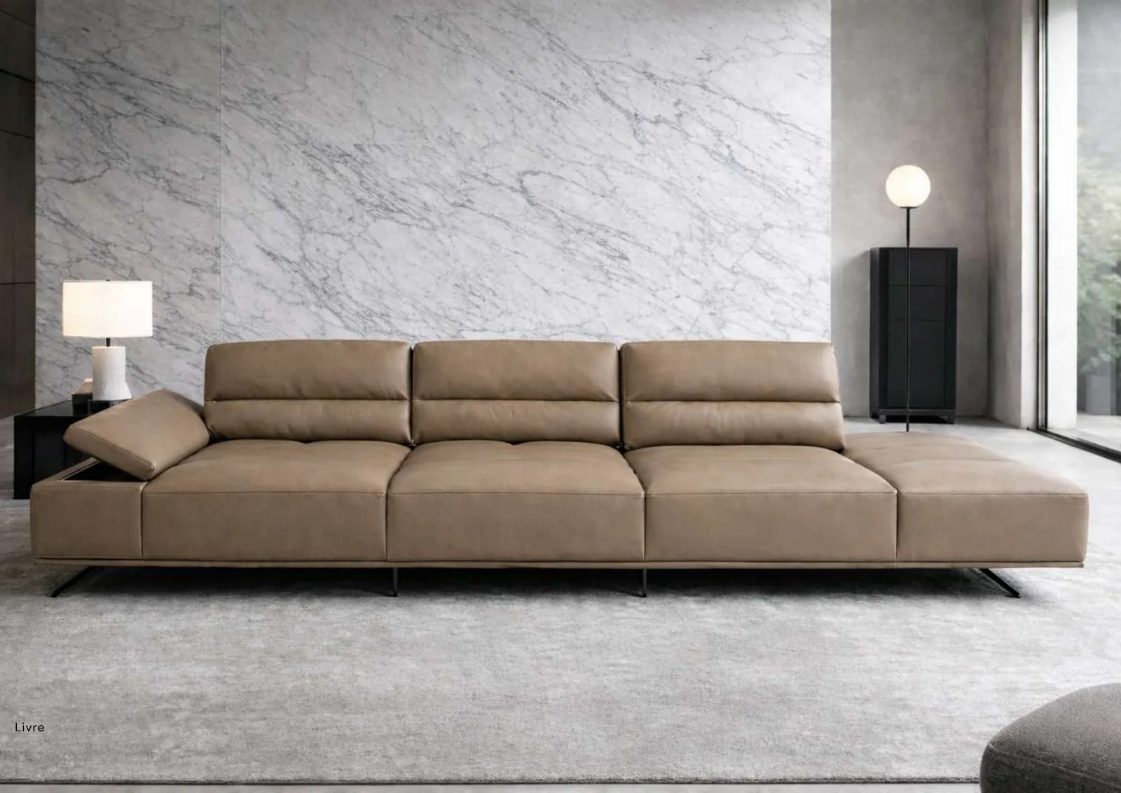 Sofá Livre modular em living contemporâneo